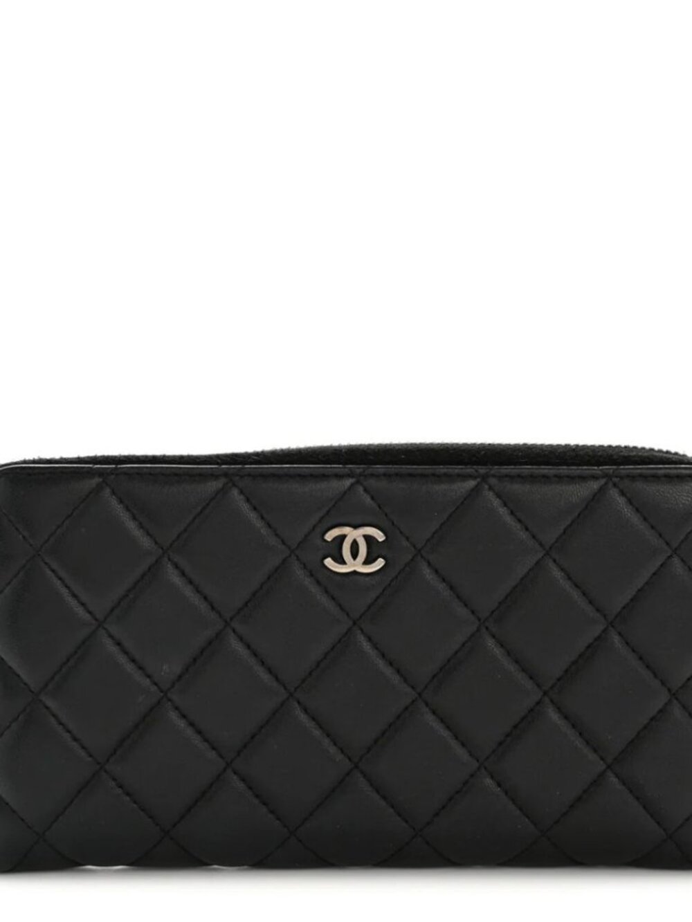 CHANEL Lambskin Quilted Zip Around Wallet